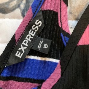 Express long bodycom striped dress w spaghetti straps